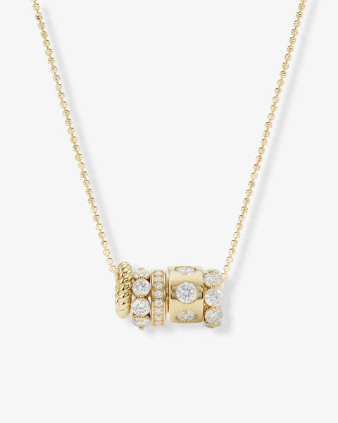 Ashley Venice Necklace  Gold|White Diamondettes - Lulu Bella Boutique