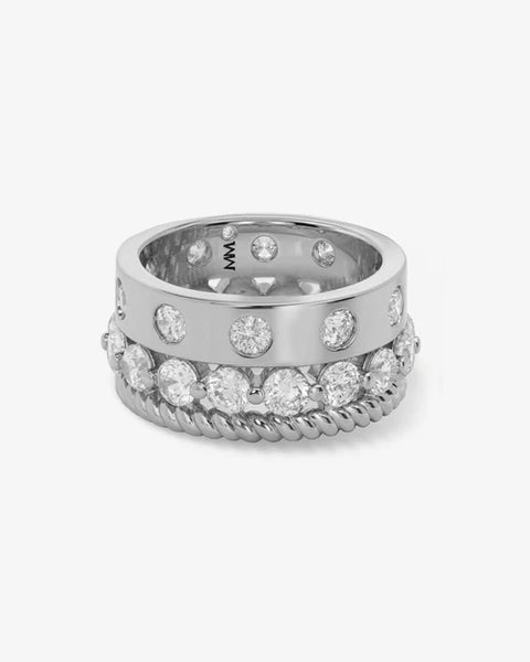 Ashley Venice Ring Silver|White Diamondettes - Lulu Bella Boutique