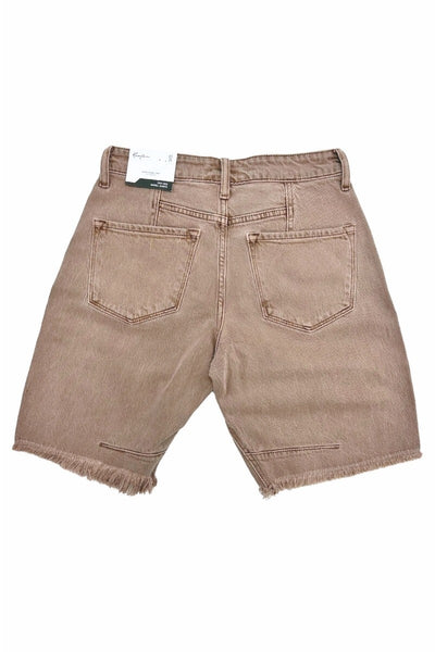 High Rise Barrel Fit Denim Shorts - Lulu Bella Boutique