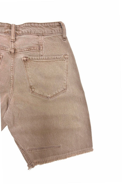 High Rise Barrel Fit Denim Shorts - Lulu Bella Boutique