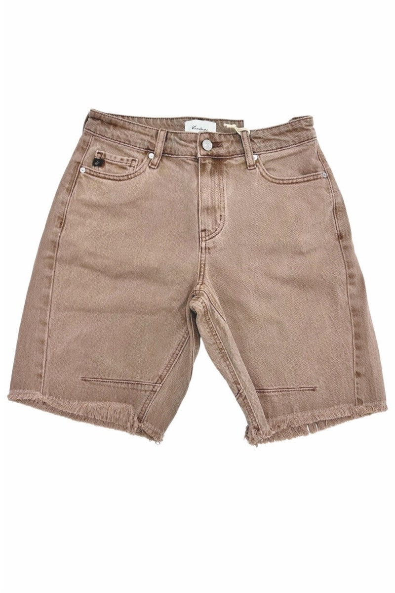 High Rise Barrel Fit Denim Shorts - Lulu Bella Boutique