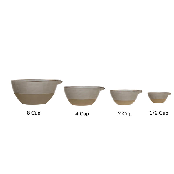 Stoneware Batter Bowls with Glaze, Set of 4