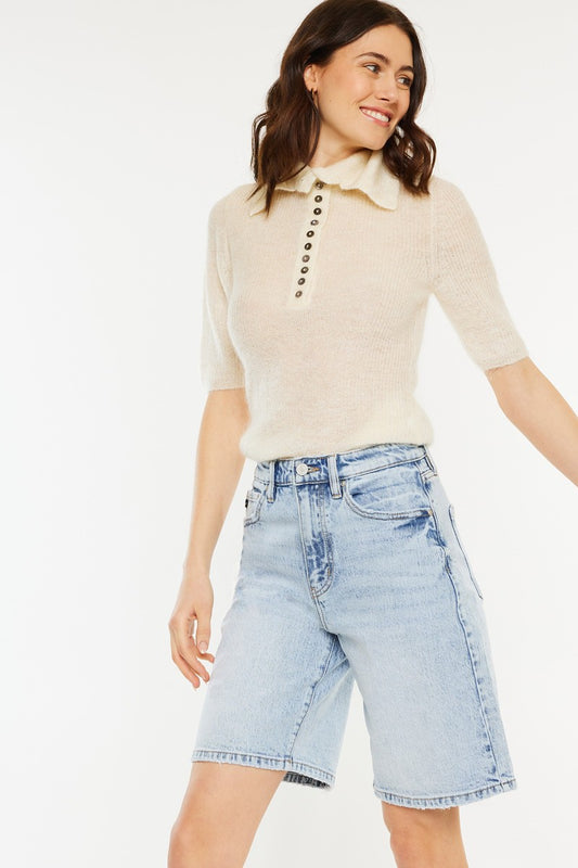 High Rise Bermuda Shorts
