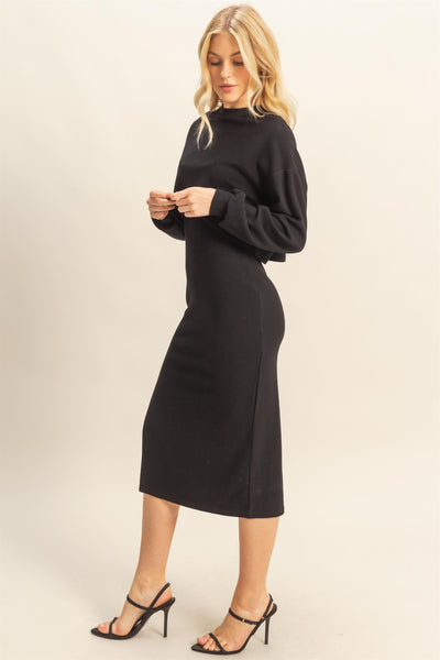 Knit Pullover And Midi Dress Set