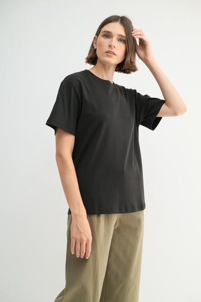 Round Neck Short Sleeve Knit Top