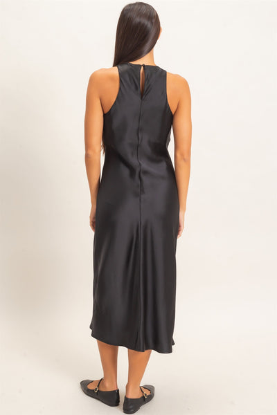 Sleeveless Satin Midi Dress