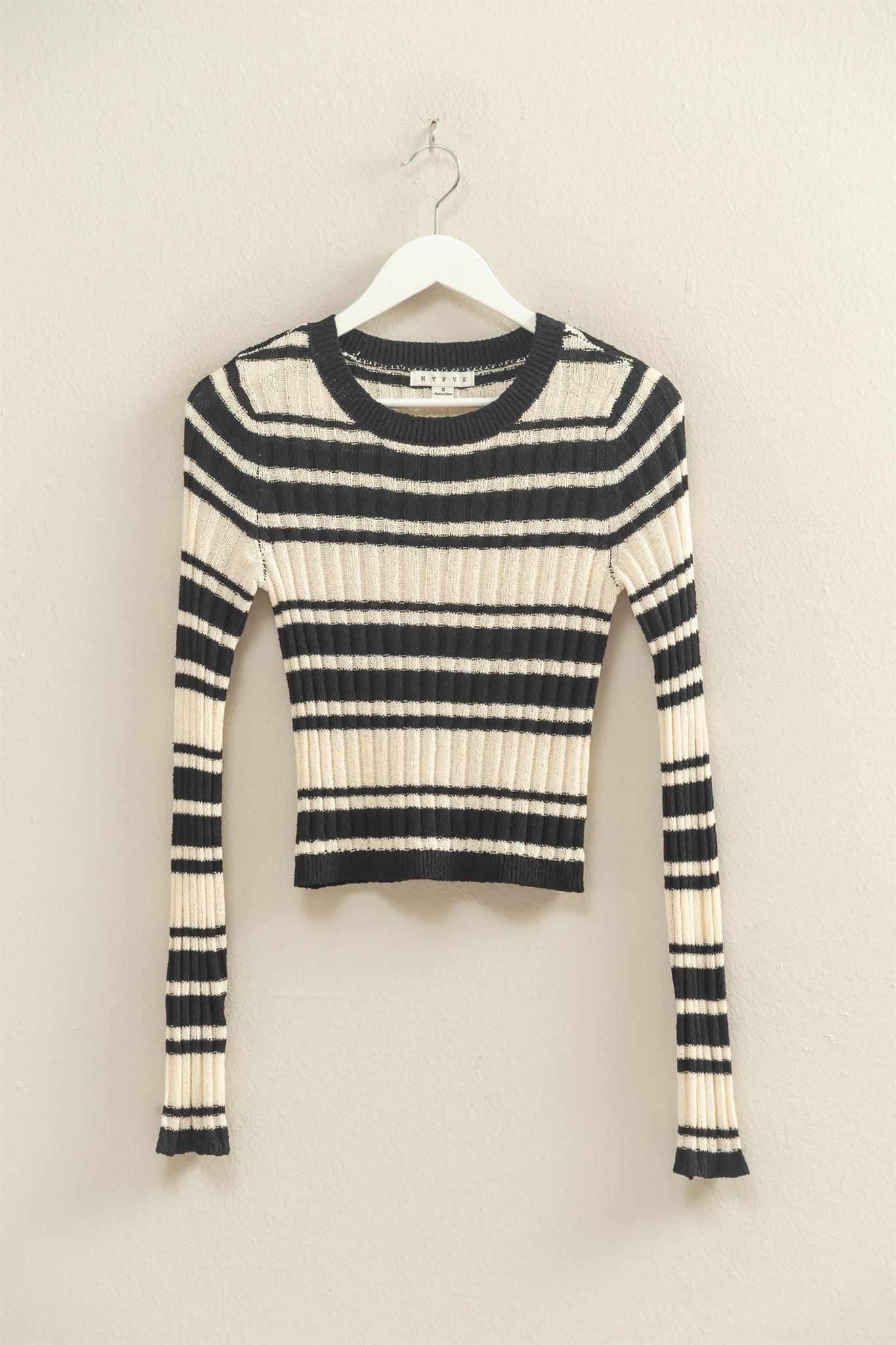 Horizontal Striped Crew Neck Sweater