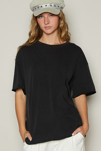 Round Neck Short Sleeve Basic Solid Top