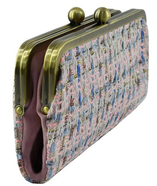 Tweed Kiss Lock Clutch