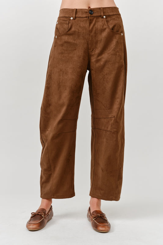Slouchy Relax Fit Suede Pants