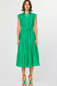 Button Down Tiered Midi Dress - Lulu Bella Boutique