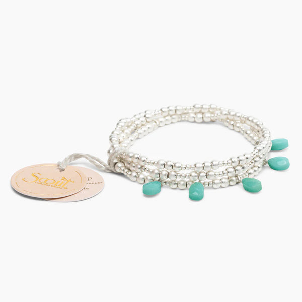 Metal Wrap Timeless Turquoise Jewelry - Silver - Lulu Bella Boutique