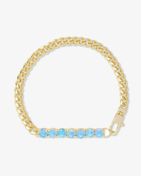 Julian Loves Opals Bracelet 5mm Gold|Blue Opal - Lulu Bella Boutique