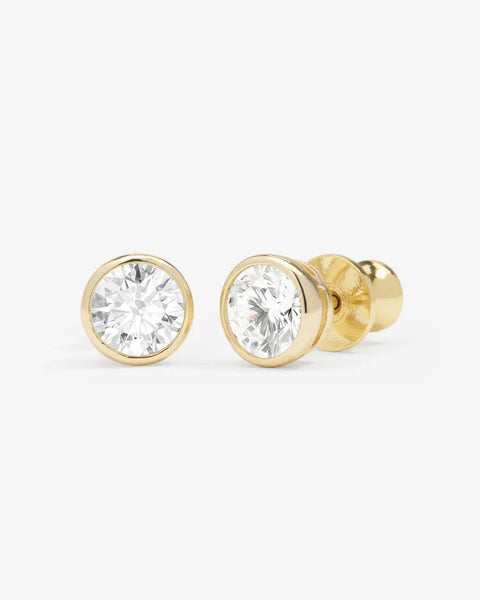 Baroness 6mm Studs Gold|White Diamondettes - Lulu Bella Boutique