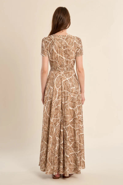 Leaf Printed Maxi Dress - Lulu Bella Boutique