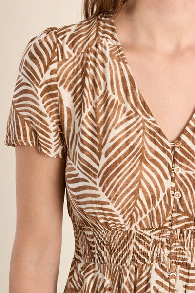 Leaf Printed Maxi Dress - Lulu Bella Boutique