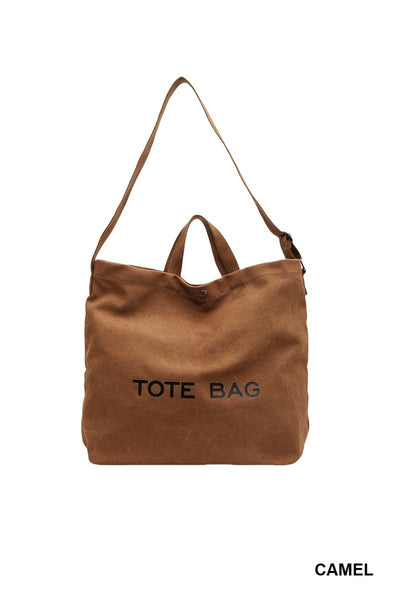 Large Capacity Canvas Shoulder Tote Bag - Lulu Bella Boutique