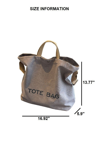 Large Capacity Canvas Shoulder Tote Bag - Lulu Bella Boutique