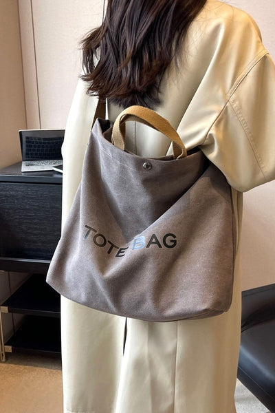 Large Capacity Canvas Shoulder Tote Bag - Lulu Bella Boutique