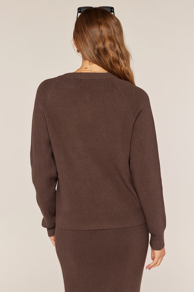 Ribbed Button Sweater Skirt Set