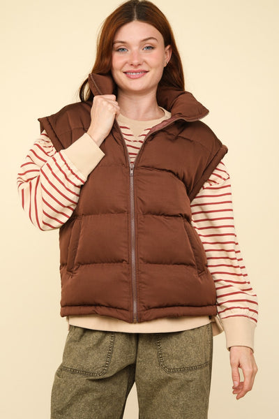 High Neck Casual Comfy Puffer Vest