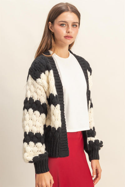 Oversized Cloud Pattern Knit Cardigan