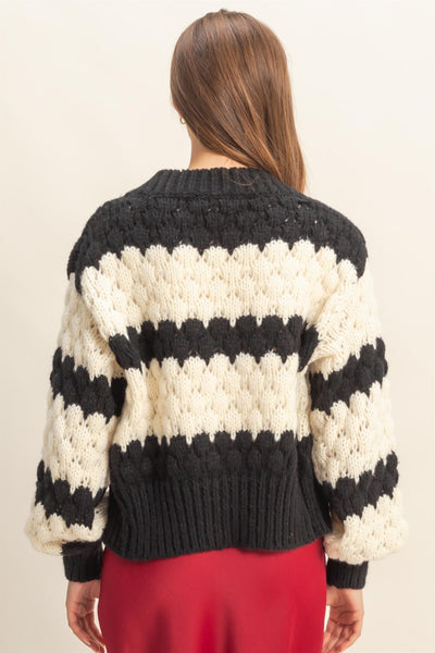 Oversized Cloud Pattern Knit Cardigan