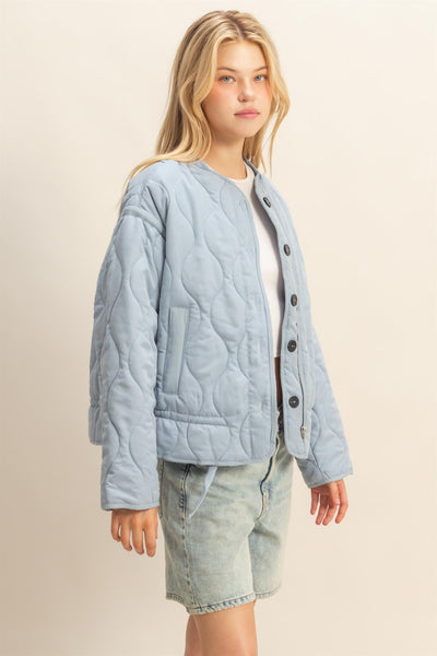 Quilted Peplum Outerwear Jacket