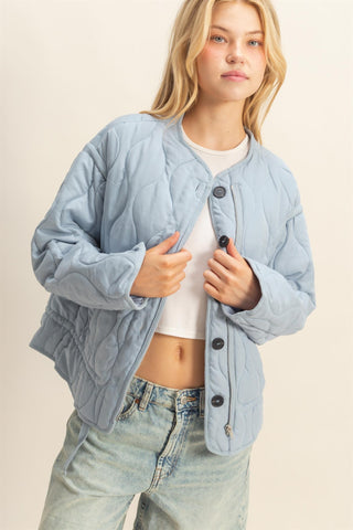 Quilted Peplum Outerwear Jacket