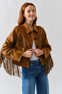 Faux Suede Fringe Jacket