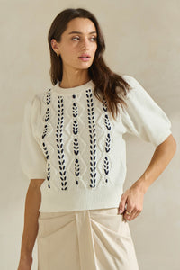 Contrast Stitch Sweater Top