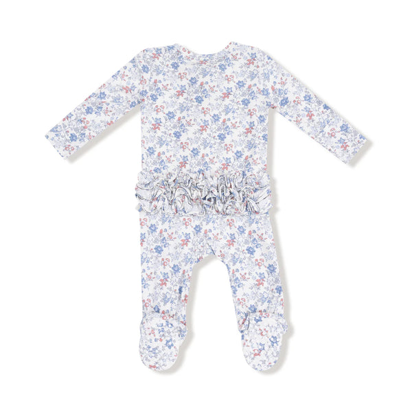 Country Girl Floral 2-Way Ruffle Zipper Footie