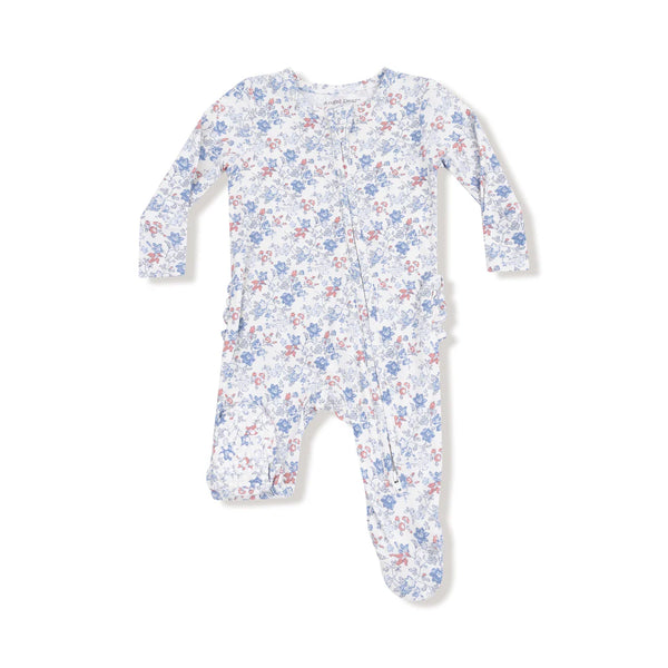 Country Girl Floral 2-Way Ruffle Zipper Footie