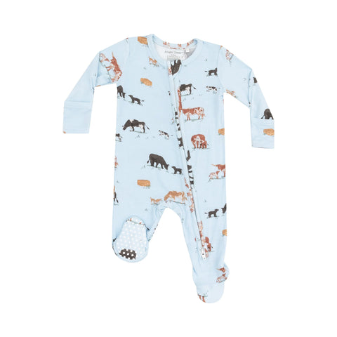 Cow Families 2 Way Zipper Footie - Lulu Bella Boutique
