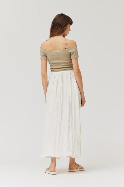 Crinkle Fabric Midi Skirt - Lulu Bella Boutique