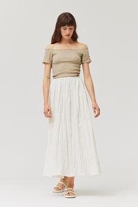 Crinkle Fabric Midi Skirt - Lulu Bella Boutique