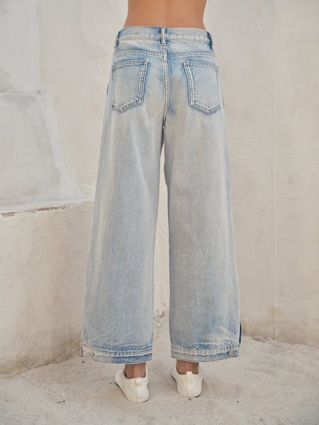 Curve Sideseam Two Way Detail Vintage Washed Jeans