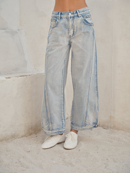 Curve Sideseam Two Way Detail Vintage Washed Jeans