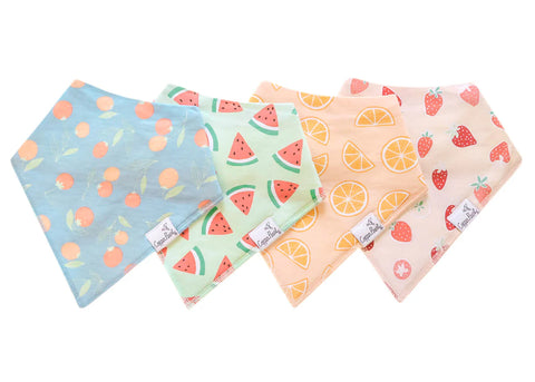 Baby Bandana Bib Set in Clementine