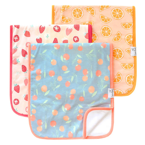 Premium Burp Cloth Set in Clementine