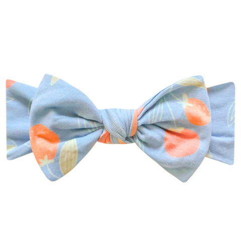 Knit Headband Bow in Clementine