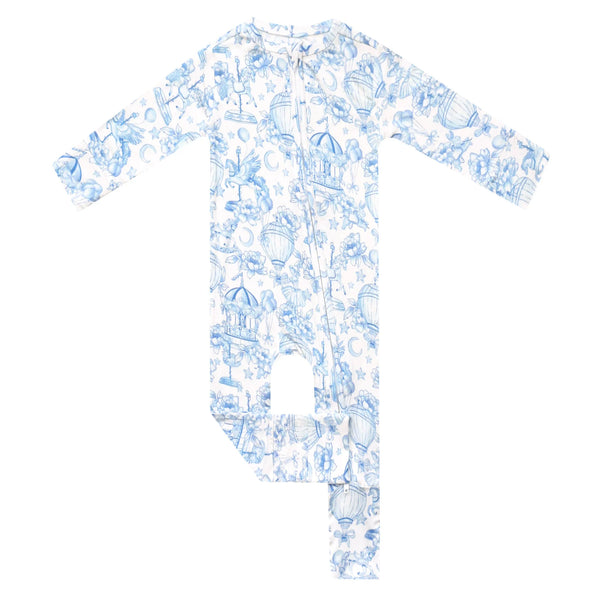 Bamboo Convertible Zip-Up Footie in Vintage Carnival