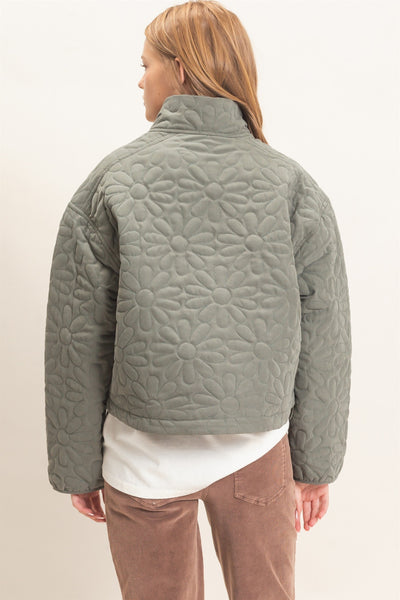 Daisy Quilted Mock Neck Jacket