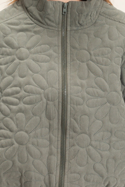 Daisy Quilted Mock Neck Jacket