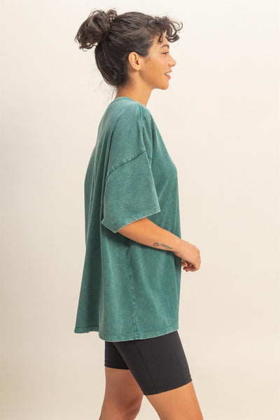 Oversized Mineral Wash T-shirt - Lulu Bella Boutique