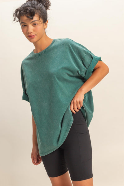 Oversized Mineral Wash T-shirt - Lulu Bella Boutique