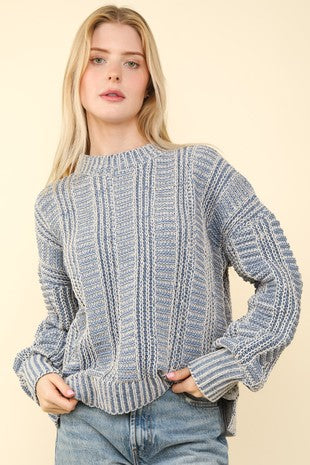 Washed Chunky Knit Sweater