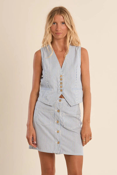 Striped Denim Blazer - Lulu Bella Boutique
