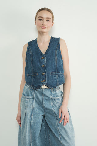 Denim Vest - Lulu Bella Boutique