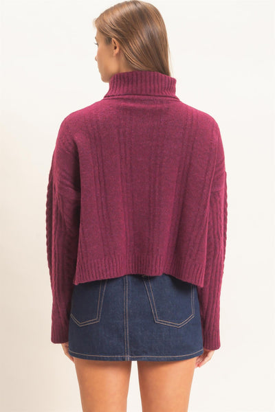 Cable Knit Turtleneck Sweater